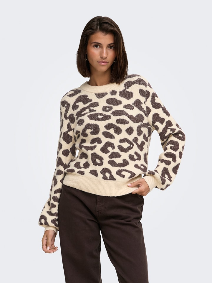 JDY Pullover "Lorraine" in Beige/ Braun - M