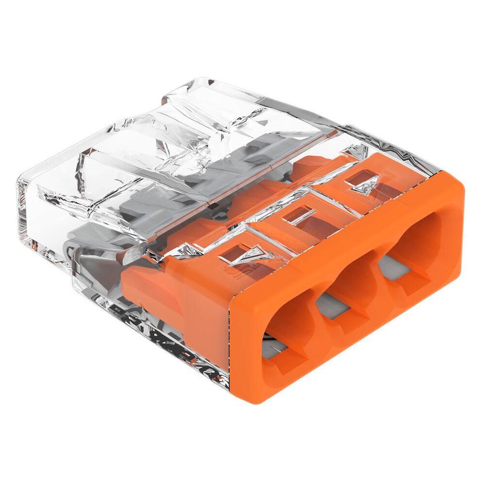 Wago COMPACT-Verbindungsdosenklemme 3-Leiter, Orange, 10 Stück, 2273-203 (2273-203)