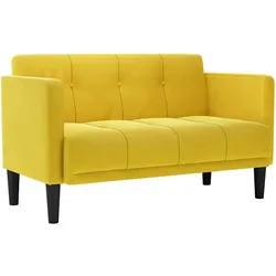 vidaXL Zweisitzer-Sofa Gelb 111 cm Samt