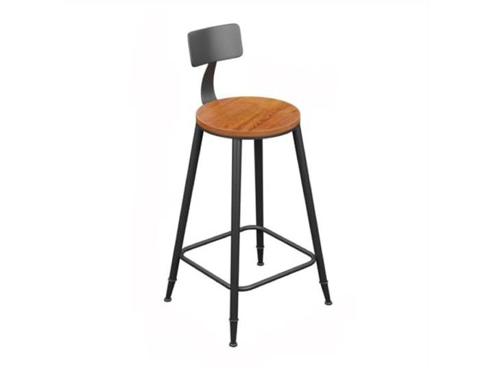 FZL02068LM Küche Holzsitz, Eisen-Barhocker mit Rückenlehne, Hochstuhl(XL)