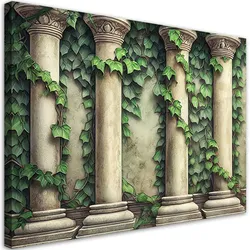 LEINWANDBILD Säulen und grüne Blätter 120x80cm
