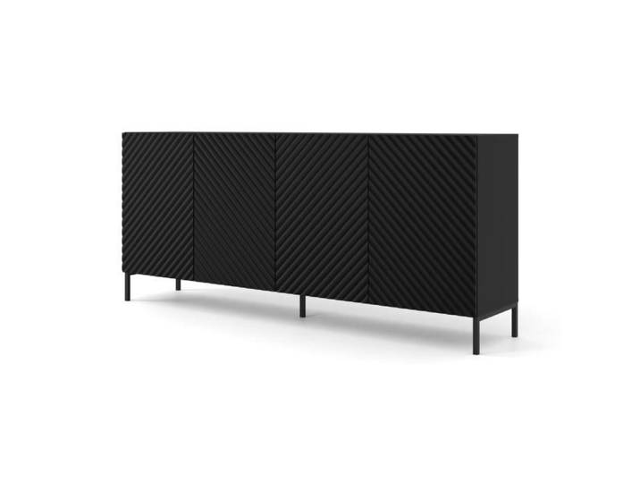 Commode SURF 200 cm - Noir Mat - Noir - Adulte