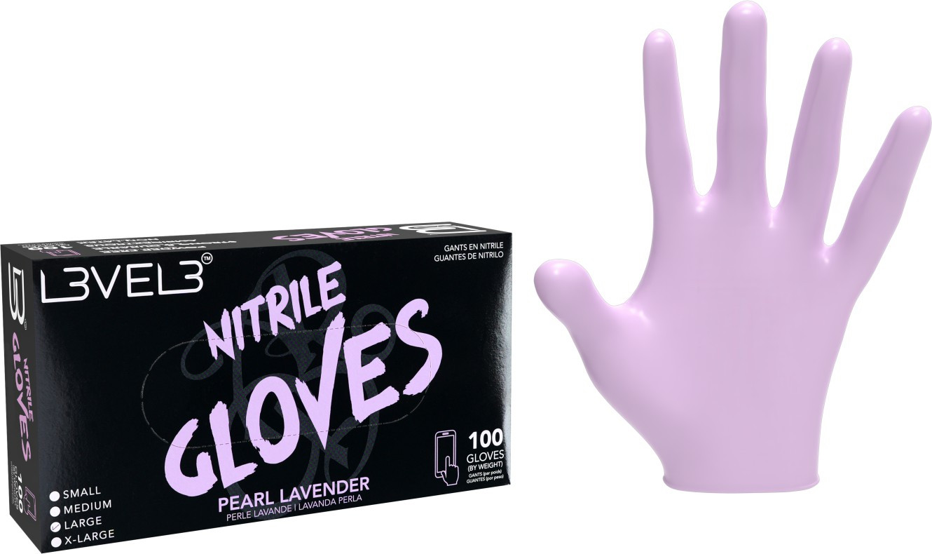 L3VEL3 Nitrilhandschuhe Large Pearl Lavender LV30158
