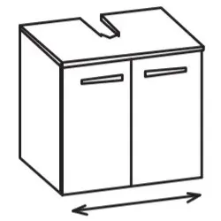 Artiqua 400 variabler Universalwaschtischunterschrank, Anthrazit Glanz, 400-WBV2T-1-7065-51 400-WBV2T-1-7065-51