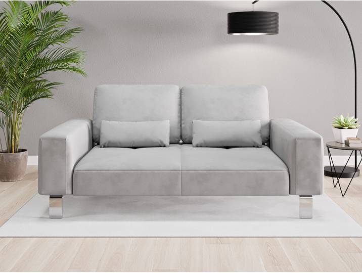 Einzelsofa Tokio - Grau (Achatgrau) - Vintage Velours