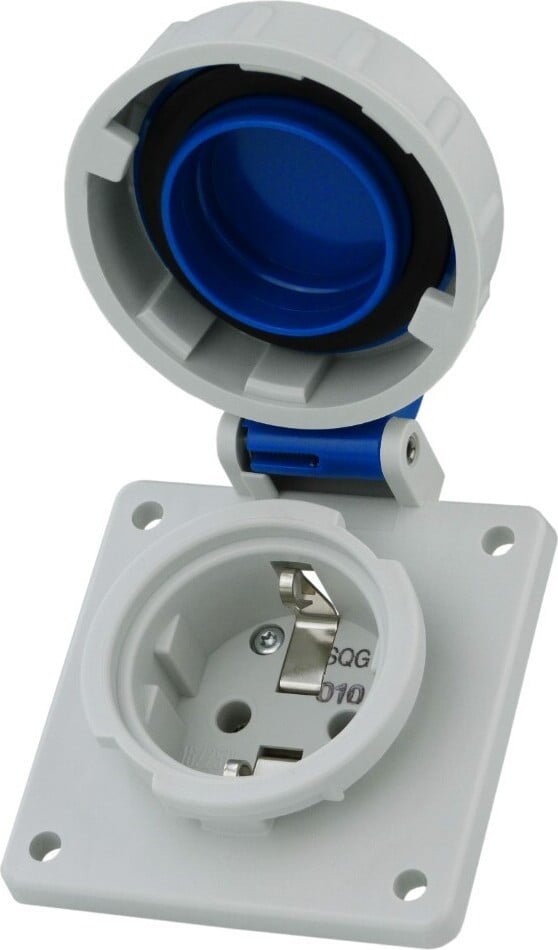 Mennekes 17006 Schuco inbouwstopcontact met klapdeksel 230V 16A IP68