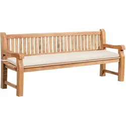 CLP Teakbank Daxon mit Sitzkissen 220 cm   Farbe: creme, Größe: 220 cm
