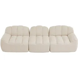 3-SITZER SOFA aus granuliertem Fleece, frameless Lounge-Design ohne Montage