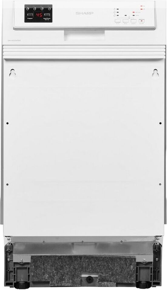 Sharp QW-HS12S47EW-DE, Voll integriert, Single (45 cm breit), Weiß, 2 Korb/Körbe, Zusammenklappbar, Korb