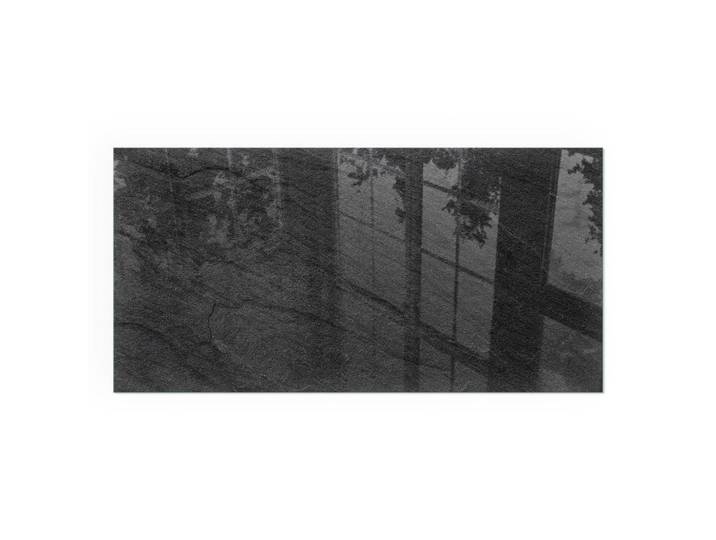 Tulup Kaminbodenplatte 100x50 cm - Steinoberflächenstruktur, Schwarz, Glas, Rechteckig, 100x50x0.4 cm, Elektrogeräte, Heizgeräte, Elektrokamine