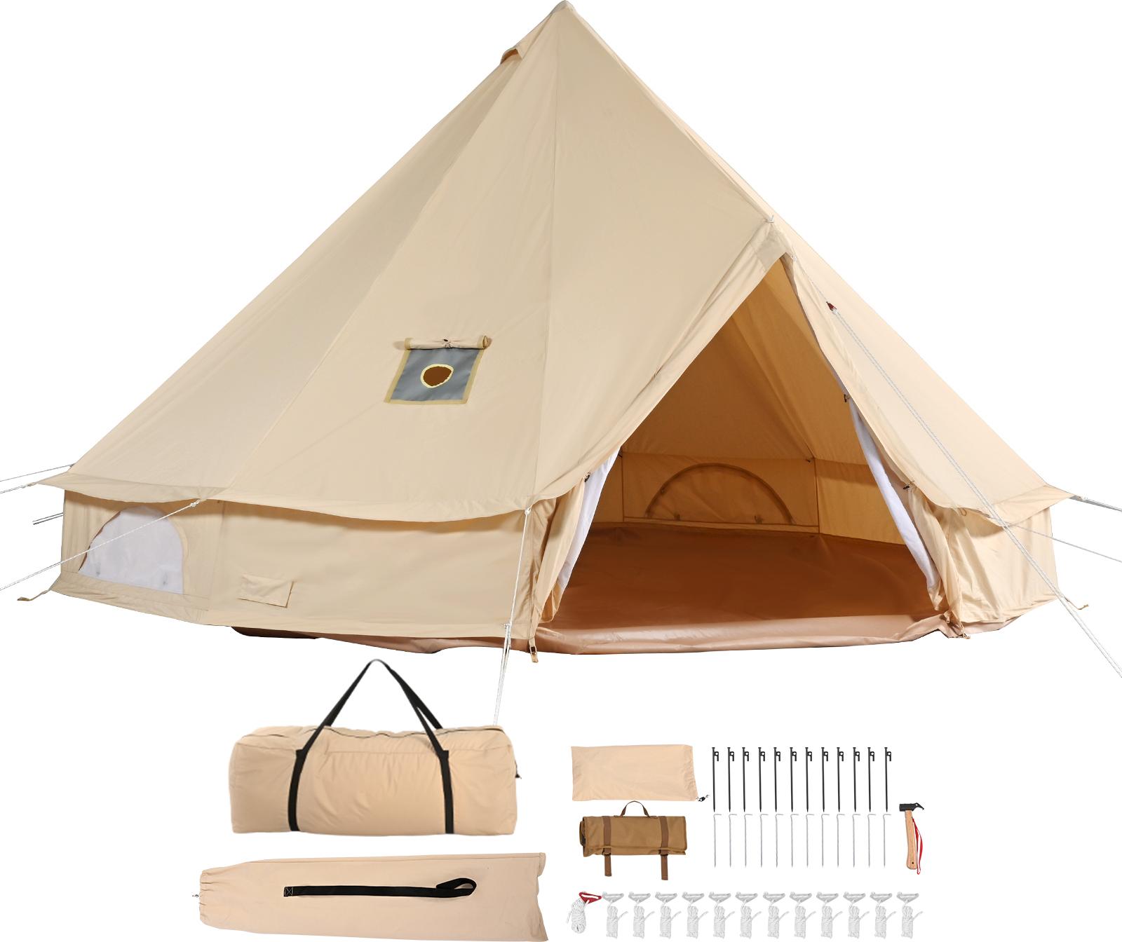 SucceBuy Großes Glockenzelt für Camping, Familie und Gruppen, 5x3m
