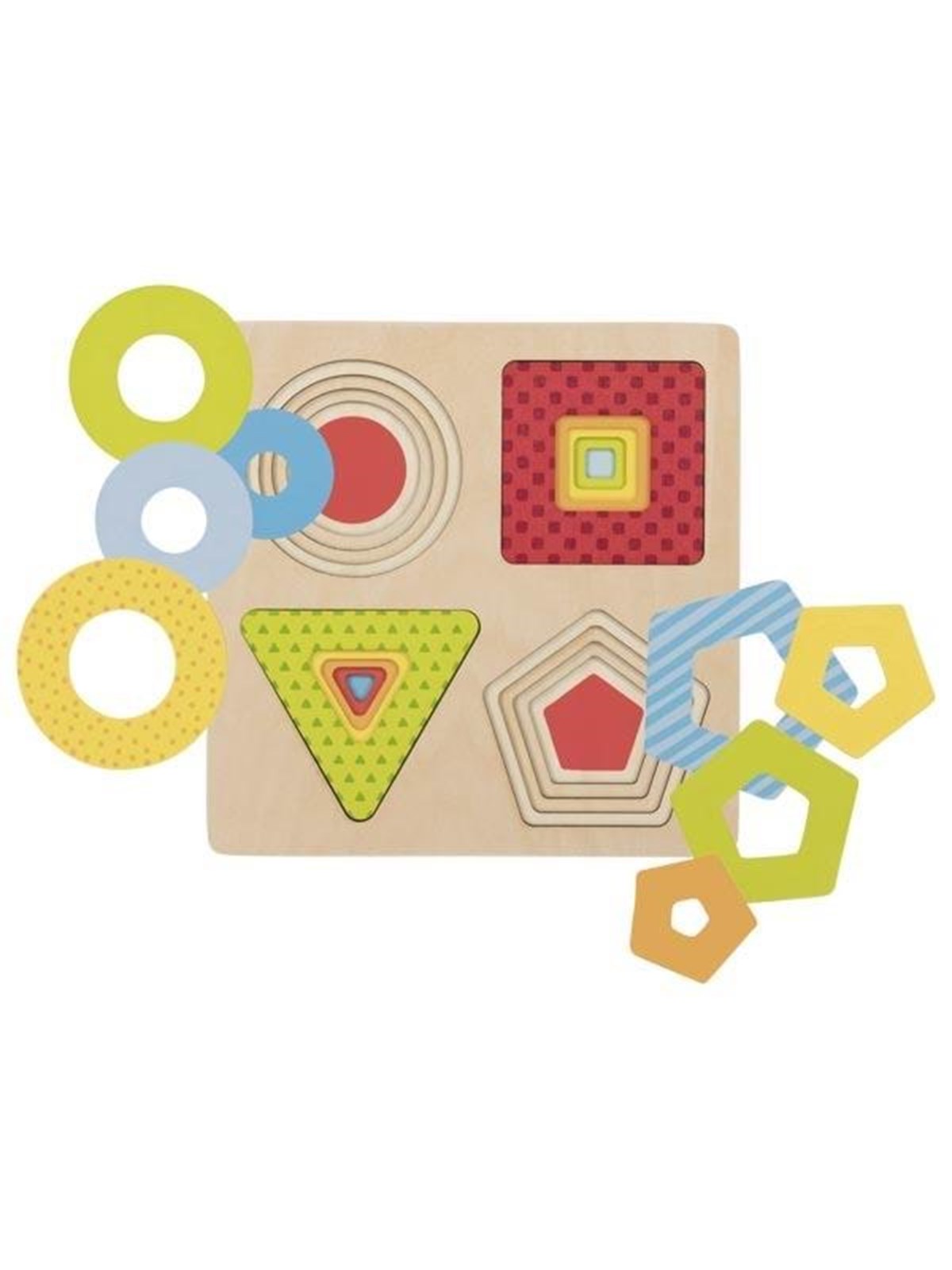 Goki Wooden Layer Puzzle Geometric Shapes 16 pcs. Holz