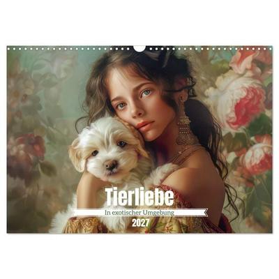 Tierliebe - In exotischer Umgebung (Wandkalender 2027 DIN A3 quer), CALVENDO Monatskalender