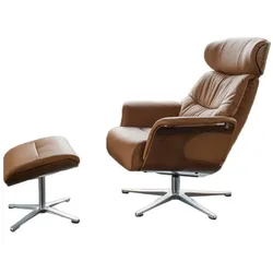 RELAXSESSELSET TOSAR Braun Leder