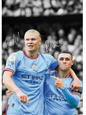 Inspired Finds Famous Soccer Player Canvas Poster Wall Art For Modern Sports Room Decor 19.69x27.56in Unframed haaland Foden Link
