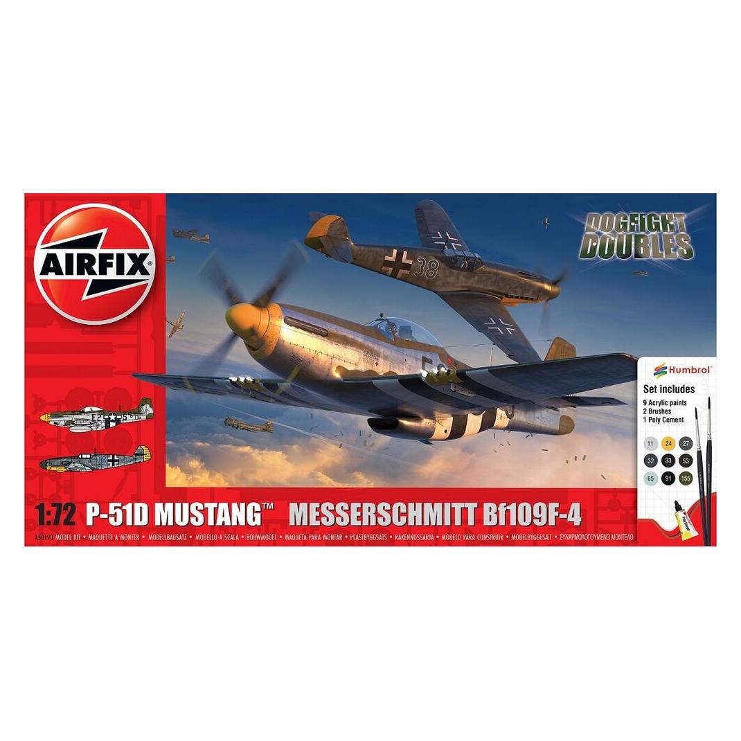 Airfix P-51D Mustang vs Bf109F-4 Dogfight Double (A50193)