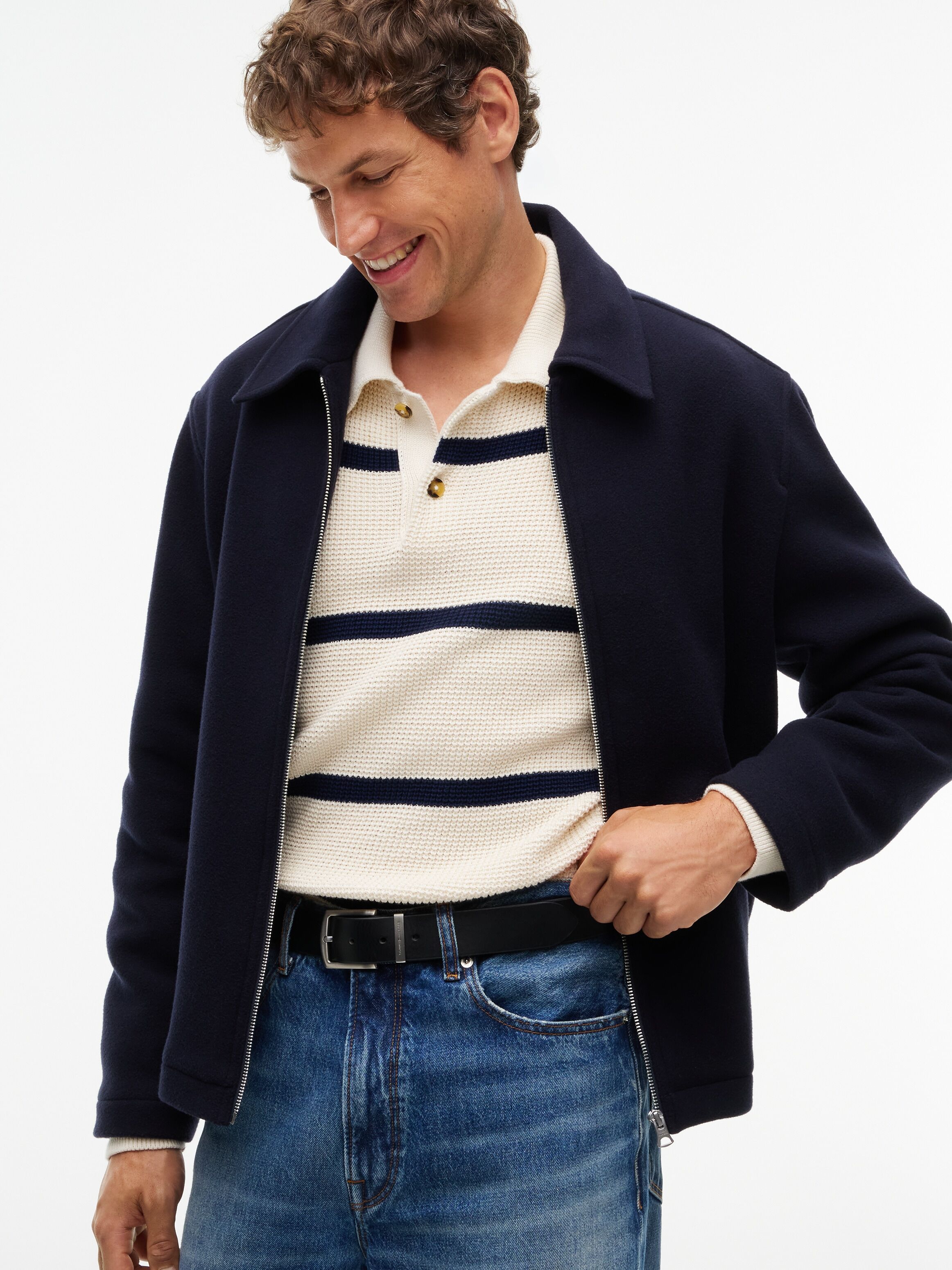 Ledergürtel TOMMY HILFIGER "DENTON 3.5 CORP", Herren, Gr. 80, schwarz, Leder, Gürtel Ledergürtel schwarz 80