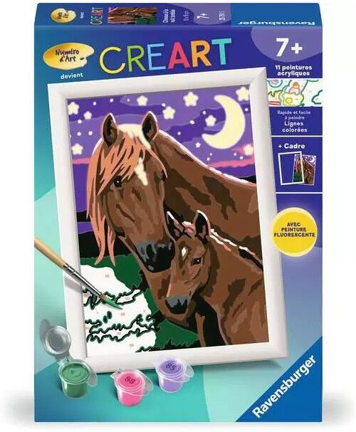 CreArt Kids 13x18cm : Chevaux à la nuit tombée - Ravensburger