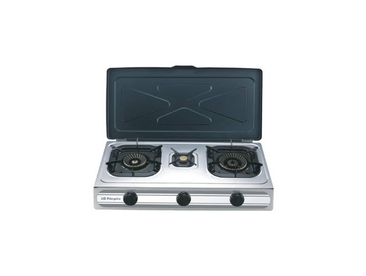 Réchaud Au Butane En Acier Inoxydable Avec 3 Brûleurs Piezo Fo-3500 Orbegozo