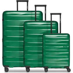 Bergpfeil Travel 4-Rollen Kofferset 3-tlg. mit Dehnfalte, Koffer, Grün