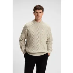 BOSS für Herren. 50548689 Kableto beige Pullover (L), Lässig, Polyester