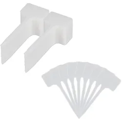 Relaxdays Pflanzenschilder 100er Set, zum Beschriften, Beet & Anzucht, HxB 14,5x5,5 cm, Kunststoff Pflanzenstecker, weiß
