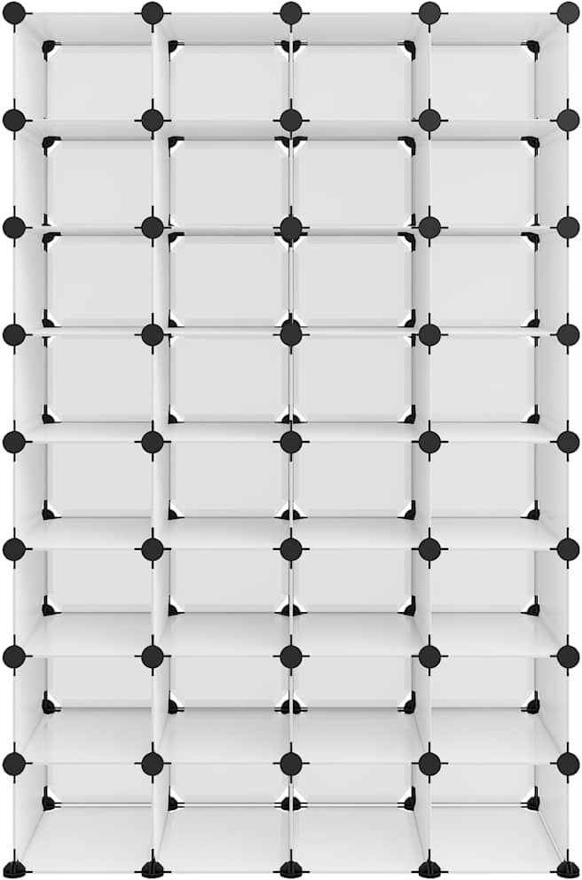 vidaXL Étagère à chaussures Transparent 93x36,5x140 cm PP