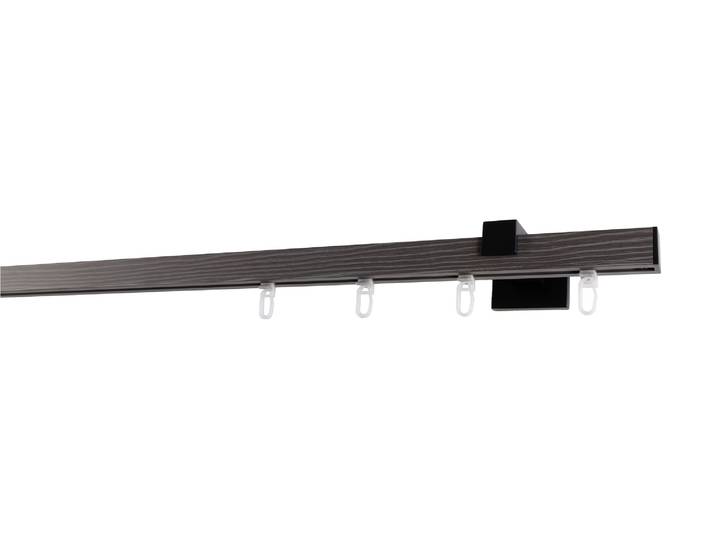 Gardinenstange GARESA Finn Wandmontage , grau (grau, schwarz), L:360cm, Gardinenstangen, Gardinenstange, Innenlaufprofil, Wandmontage