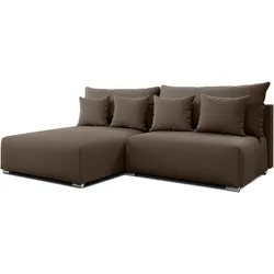 ECKSOFA L Form Ederra Braun 208/190/91 cm – großes Sofa mit Schlaffunktion L