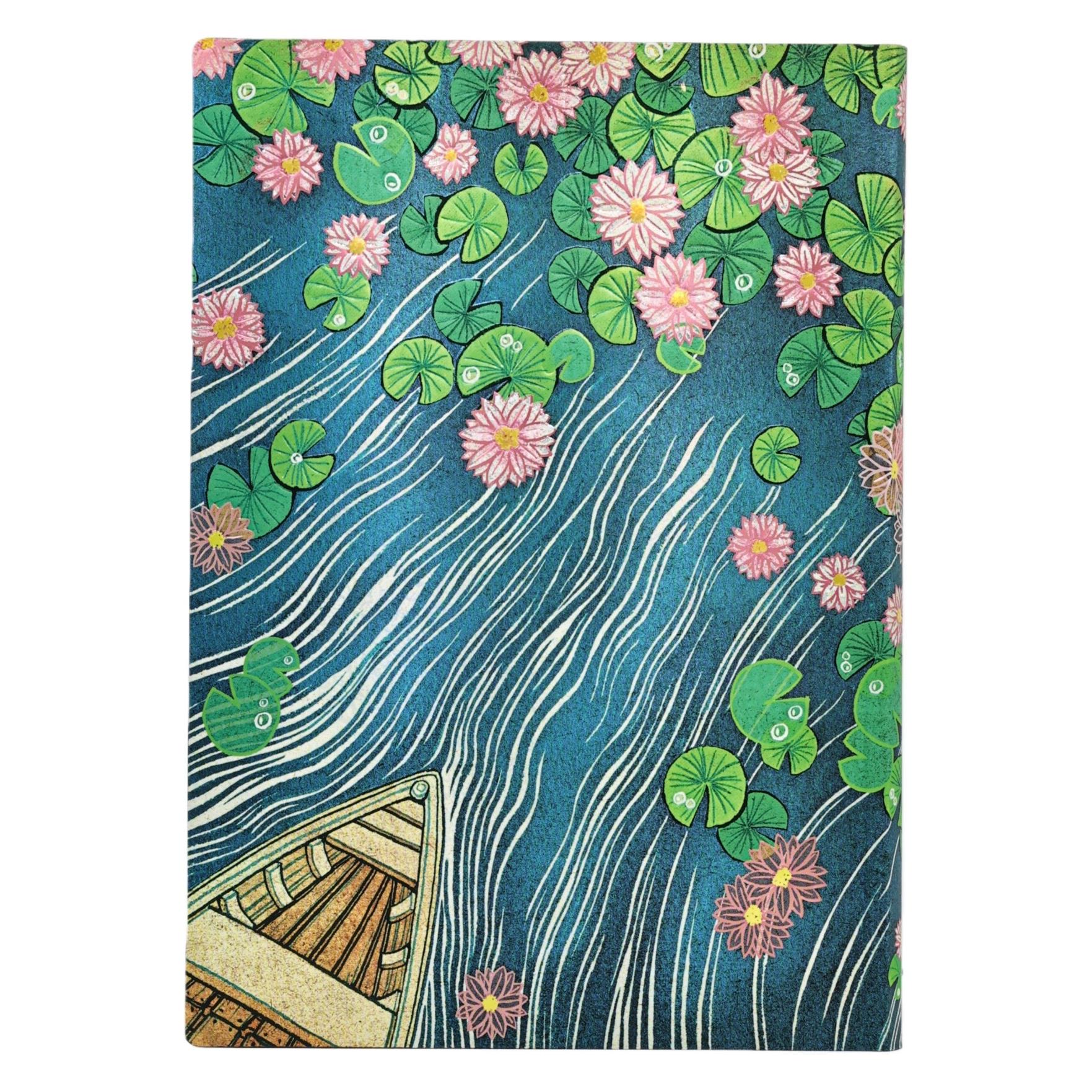 Paperblanks Notizbuch Softcover Fluss der Lotusblüten Midi LIN (A6+, Liniert, Weicher Einband) (FB1550-6)