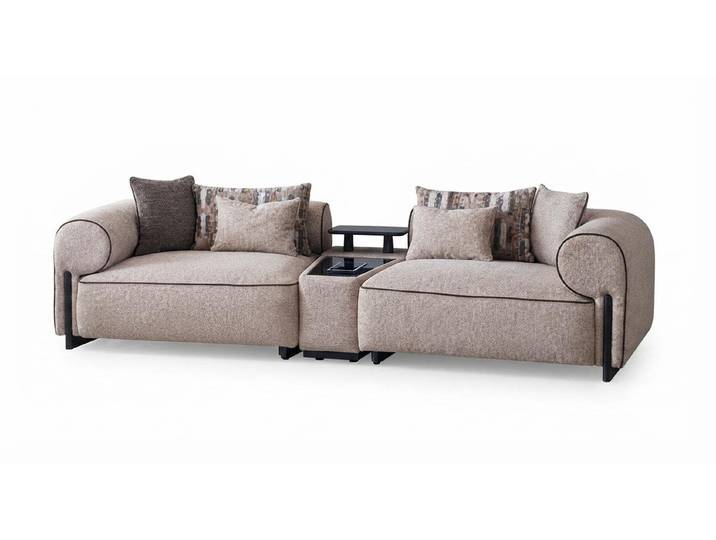 JVmoebel 3-Sitzer Beiges Modernes 3-Sitzer Sofa mit Ladefunktion Wohnzimmer Couch, 1 Teile, Ladefunktion