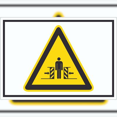 HB-Druck Achtung Quetschgefahr Symbol Aufkleber A6 (105x148mm)