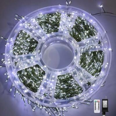 Inspired Finds Remote Control Copper Wire Outdoor LED String Lights Decorative Starry Sky Fairy Lights white 1500led