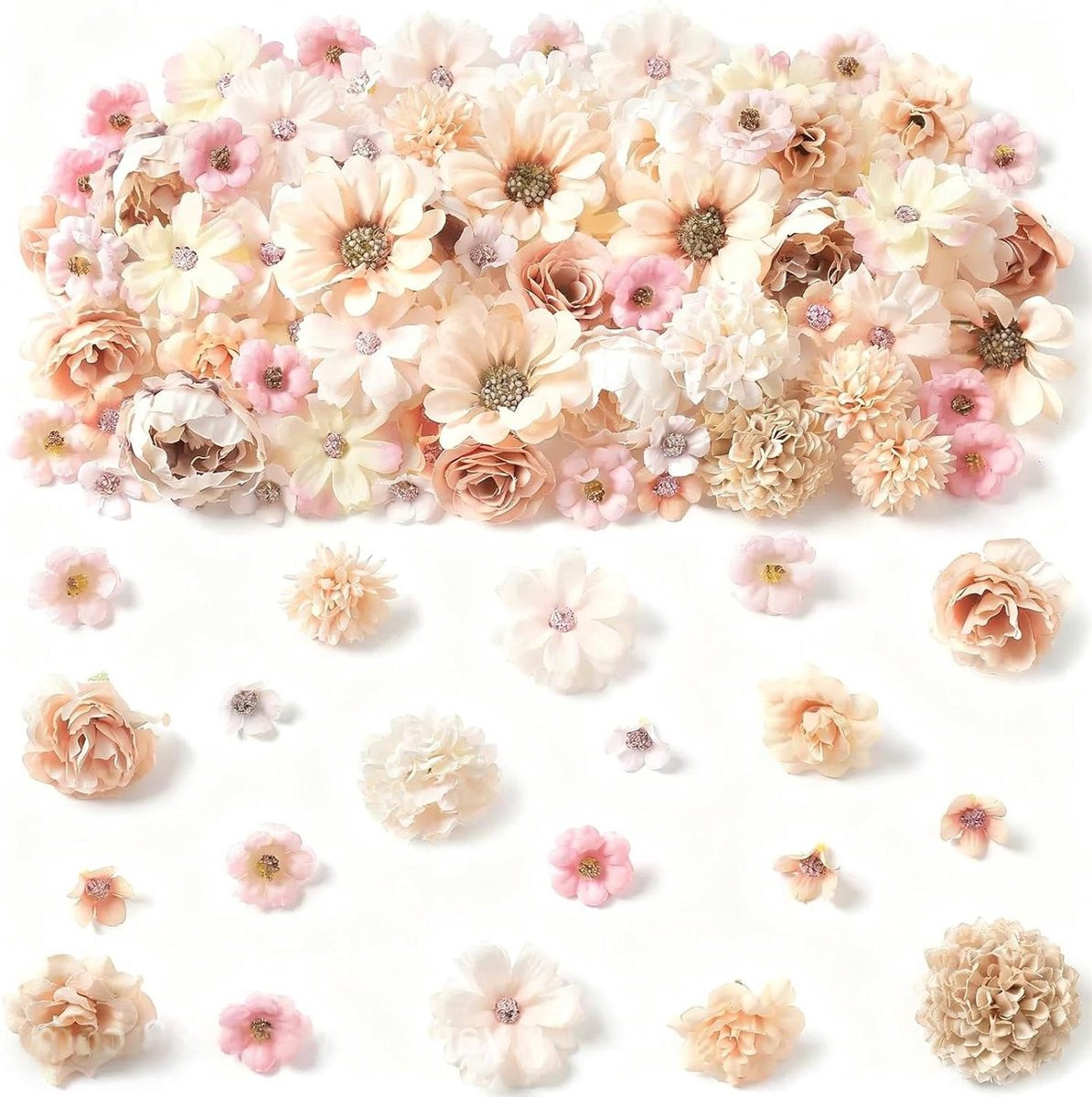 50 stuks Kunstbloemen Multicolor voor Decoratie en Knutselen