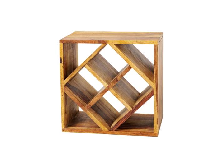 Massivholz Weinregal „Cubus“, Sheehsam Natural Invicta Interiors