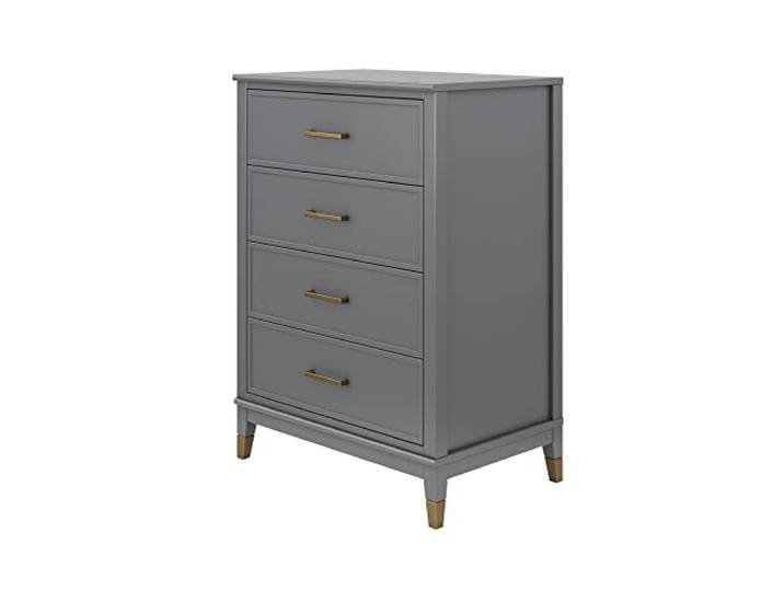 DHP Dorel Home Furnishings Westerleigh Kommode mit 4 Schubladen aus MDF in Graphitgrau