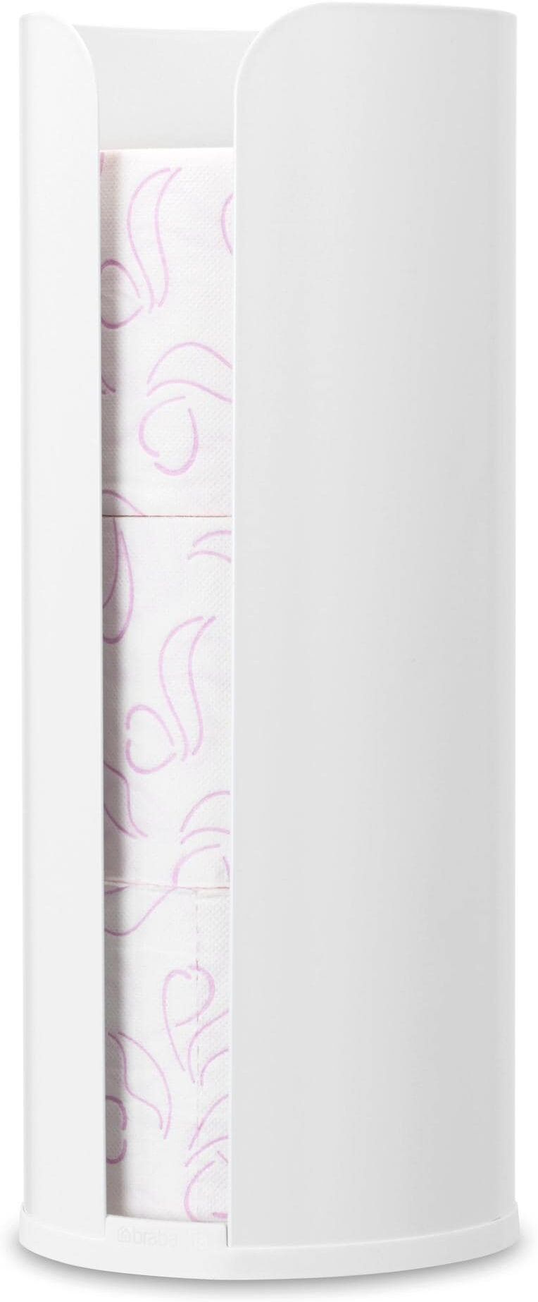 Toilettenpapierhalter BRABANTIA "ReNew für 3 Rollen", weiss (weiß), B:13,2cm H:32,1cm, Stahl, Toilettenpapierhalter, Toilettenpapierhalter weiß Einheitsgröße