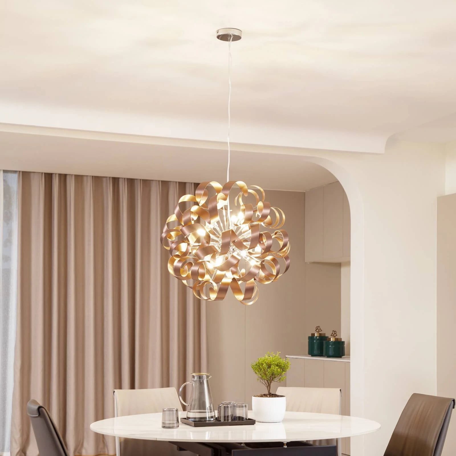 Lucande Kaelor Hanglamp - Koper - Aluminium - Ø60 cm