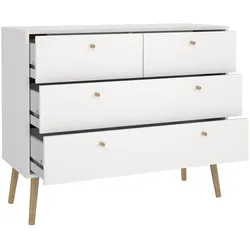 Tvilum, Kommode + Sideboard, Kommode mit 2+2 Schubladen (98.70 x 39.10 x 81.70 cm)