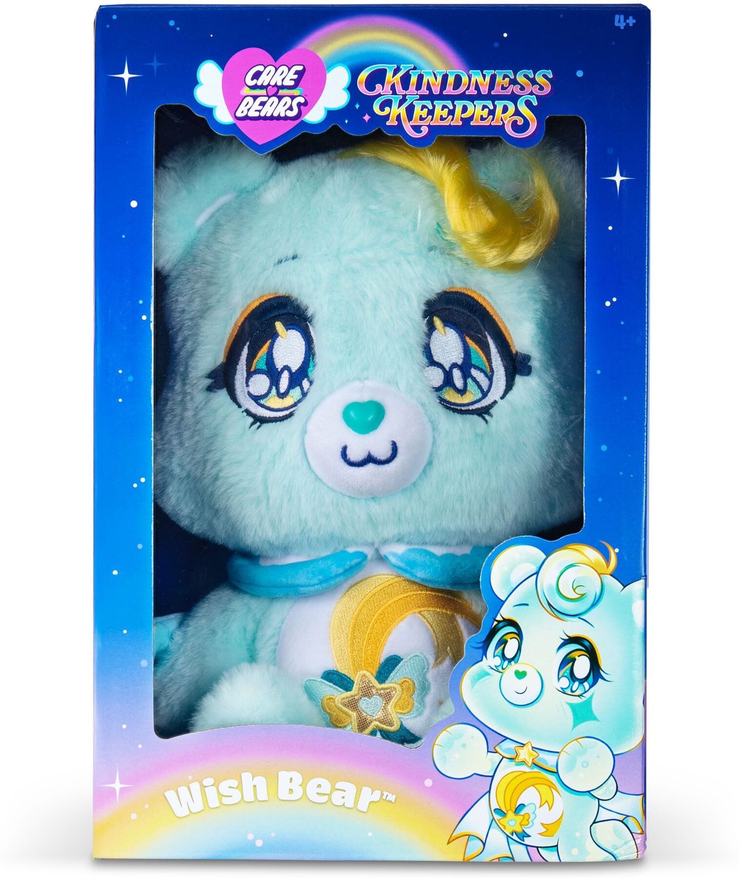 Basic Fun Care Bears Kindness Keepers Kawaii Theme 33cm Wish Bear Plush Toy for Kids Aged 4+