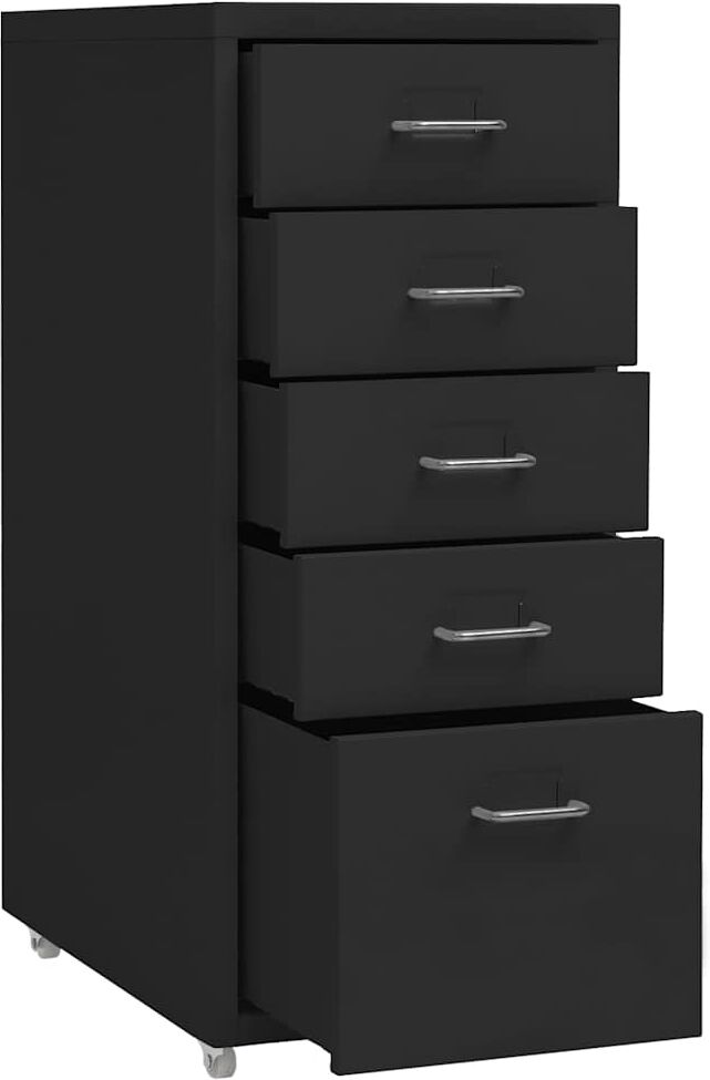 vidaXL Classeur mobile Noir 28x41x69 cm Métal