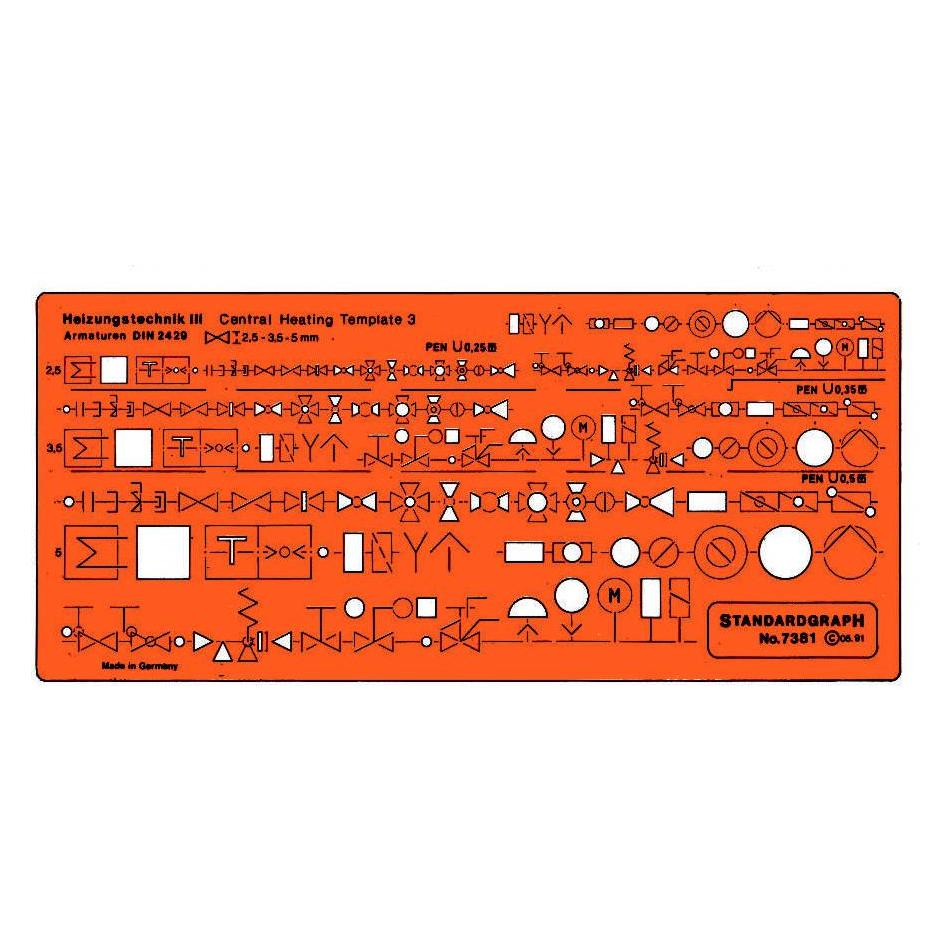DUX Schablone Heizungstechnik Iii (22.50 cm, Kunststoff) (7381)