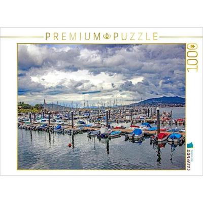 CALVENDO Puzzle Die Hafenstadt Baiona | 1000 Teile Lege-Größe 64x48cm Foto-Puzzle für glückliche Stunden