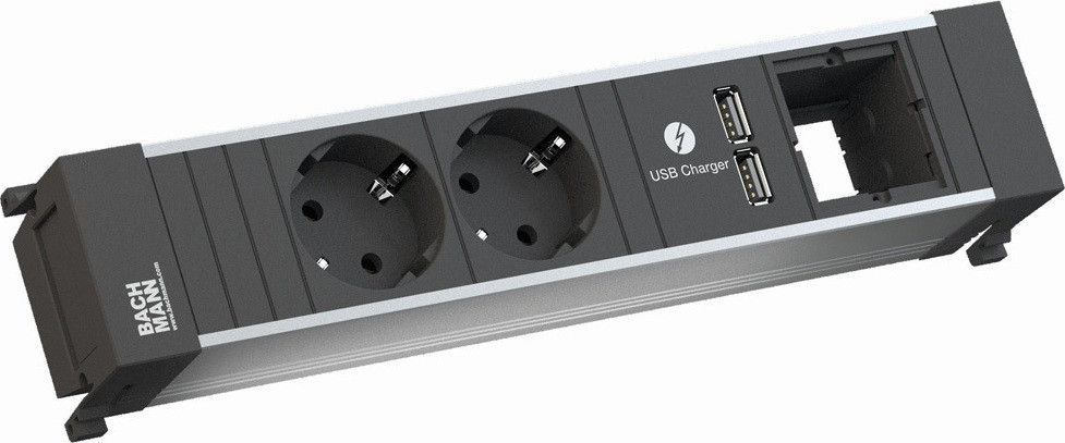 Bachmann Power Frame Medium met 2x stopcontacten, 1x USB-lader en 1x ABD-aansluiting