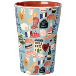 RICE Hoher Melamin Becher Paris Mon Amour, H13 Ø9 cm, 400 ml