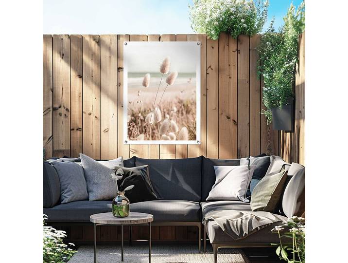 Poster extérieur Graminées PVC Beige/Beige 60 x 80 x 0cm
