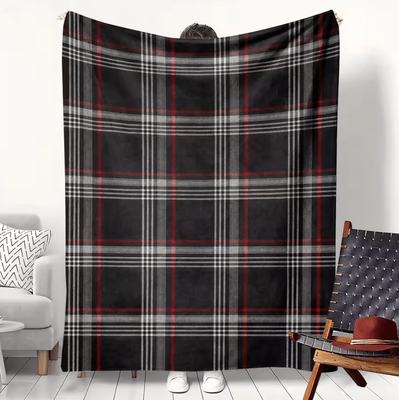 Inspire Curations GTI Tartan Plaid Flannel Throw Blanket 70x100cm(28x39in)