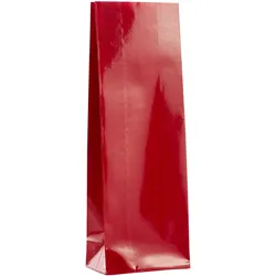 500 Blockbodenbeutel rot 80 x 50 x 252 mm, OPP, Kraftpapier, PET, CPP