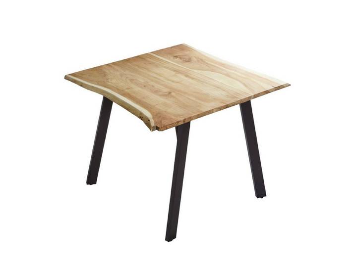 SAM® Baumkantentisch Glarus, natürliche Baumkante, Tischbeine aus Roheisen, verschiedene Größen