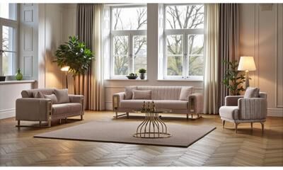 Furnia Mavrix 4 Pieces Living Room Sets 1 Sofa 1 Loveseat 2 Chair